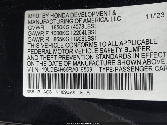 2024 ACURA INTEGRA 19UDE4H65RA019509 Photo 8