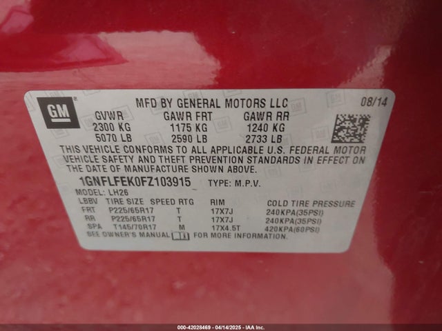 1GNFLFEK0FZ103915 Chevrolet EQUINOX 1LT