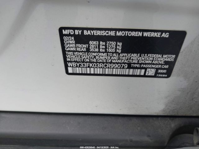 WBY33FK03RCR99079 BMW I5 Edrive40