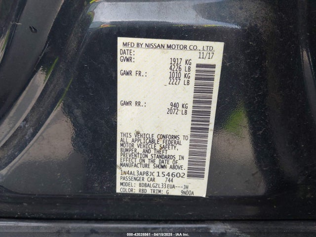 1N4AL3AP8JC154602 Nissan 2018