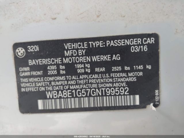 WBA8E1G57GNT99592 BMW 320i