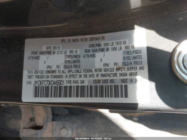 JM1DKFC70K0445901 Mazda Cx-3 Touring
