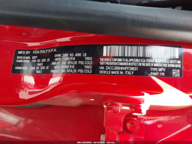 ZACCJBBH6HPF29631 Jeep Renegade Latitude 4x4