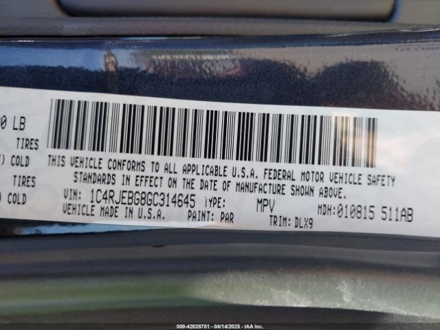 1C4RJEBG8GC314645 Jeep Grand Cherokee Limited