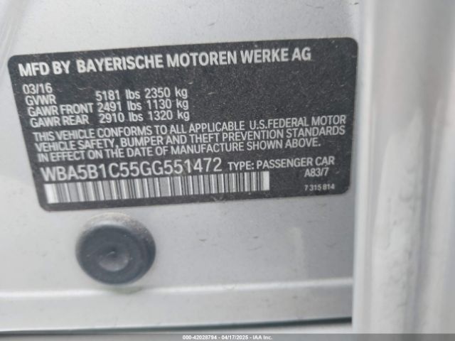 2016 BMW 535I WBA5B1C55GG551472 Photo 8