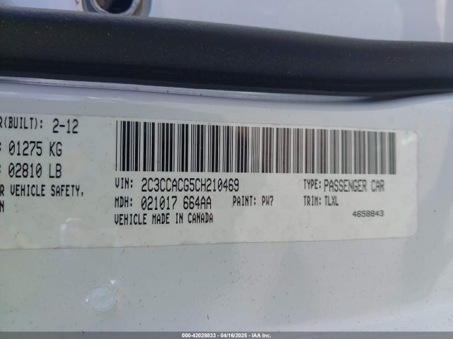 Продаж на аукціоні авто 2012 Chrysler 300 Limited, vin: 2C3CCACG5CH210469, номер лоту: 42028833