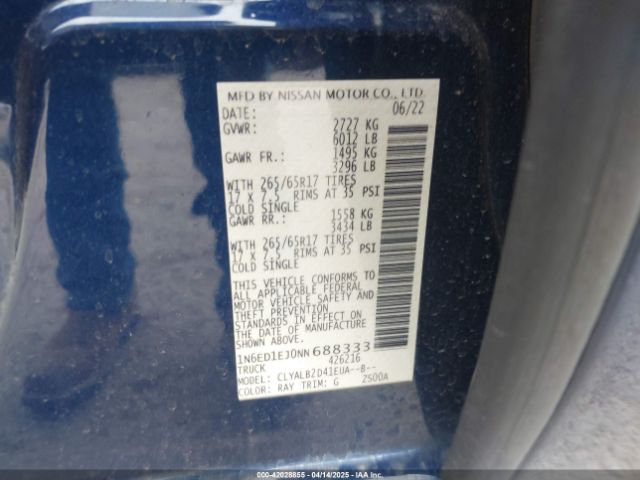 1N6ED1EJ0NN688333 Nissan Frontier Sv 4x2