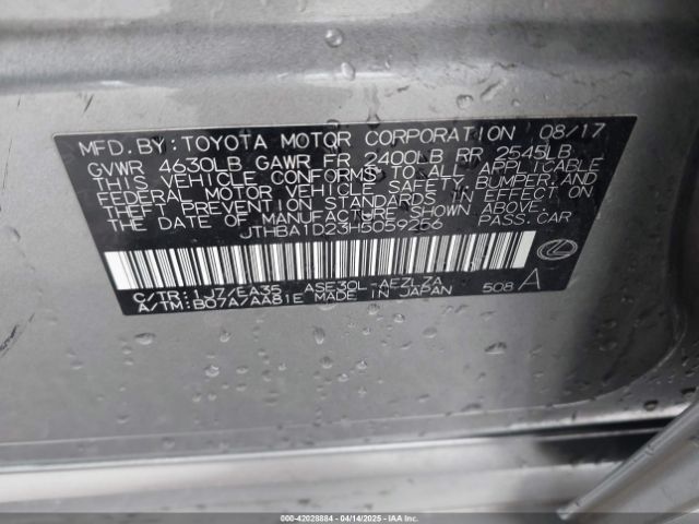 JTHBA1D23H5059256 Lexus IS 200T