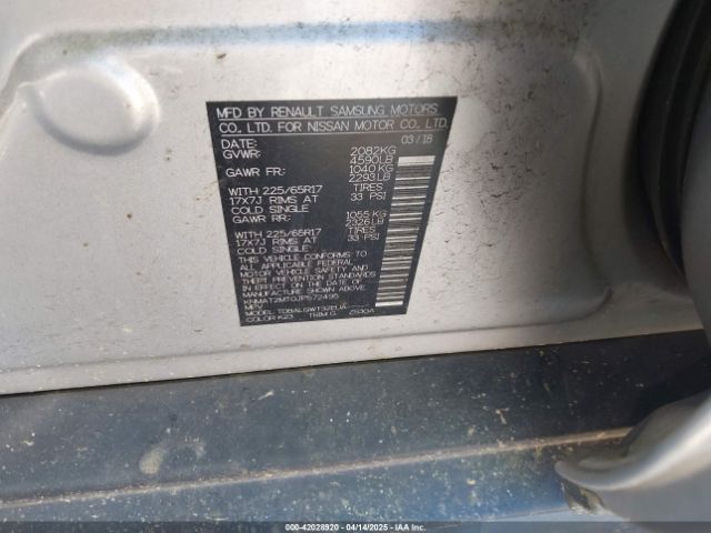 KNMAT2MT0JP572495 Nissan ROGUE SV