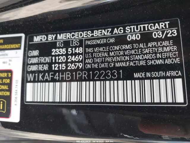 2023 MERCEDES-BENZ C 300 W1KAF4HB1PR122331 Photo 8