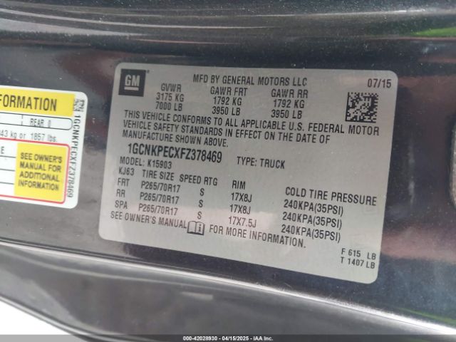 1GCNKPECXFZ378469 Chevrolet Silverado 1500 Ls