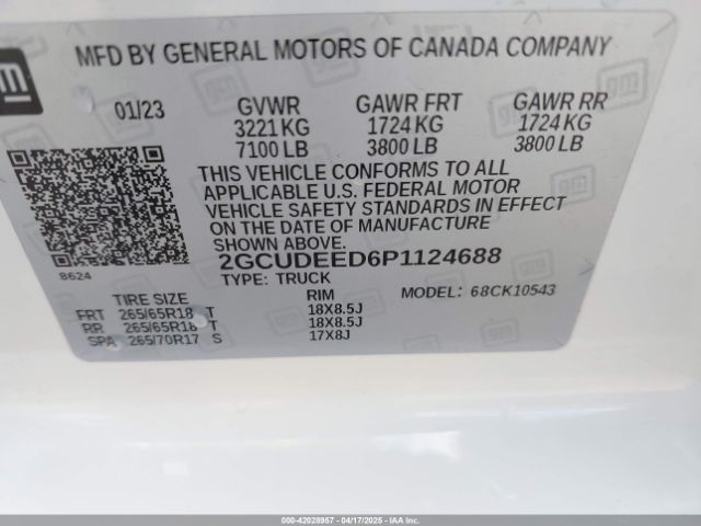 2GCUDEED6P1124688 Chevrolet Silverado 1500 4wd  Short Bed Rst