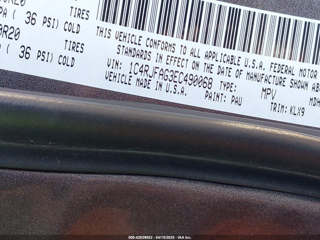 1C4RJFAG3EC490068 Jeep Grand Cherokee Altitude