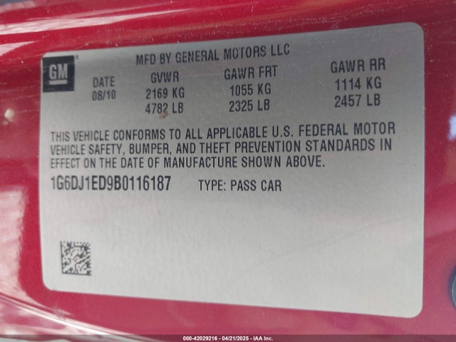 2011 CADILLAC CTS 1G6DJ1ED9B0116187 Photo 8