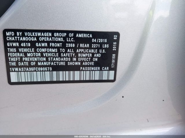1VWAS7A35FC090573 Volkswagen Passat 1.8t Limited Edition