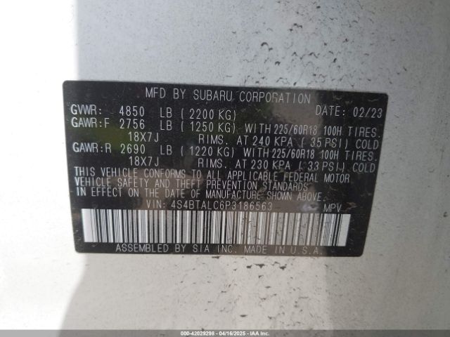 2023 SUBARU OUTBACK 4S4BTALC6P3186563 Photo 8