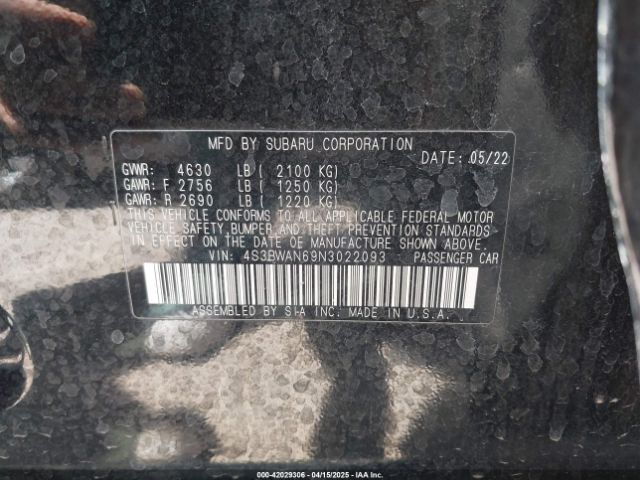 4S3BWAN69N3022093 Subaru Legacy Limited
