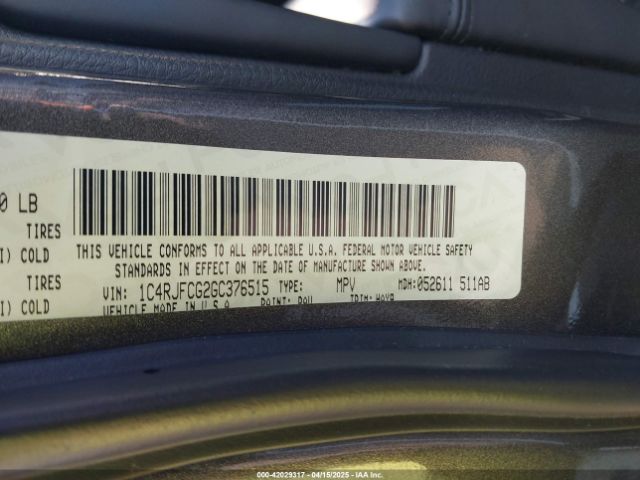 1C4RJFCG2GC376515 Jeep Grand Cherokee High Altitude