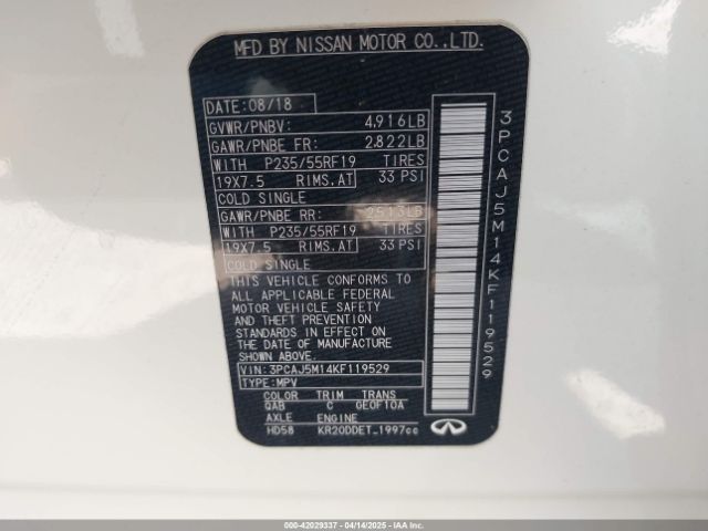 3PCAJ5M14KF119529 Infiniti QX50