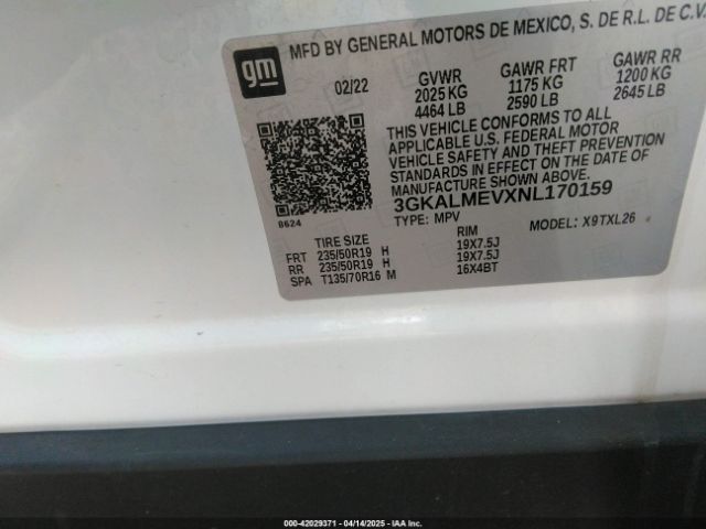 3GKALMEVXNL170159 GMC Terrain Fwd Sle