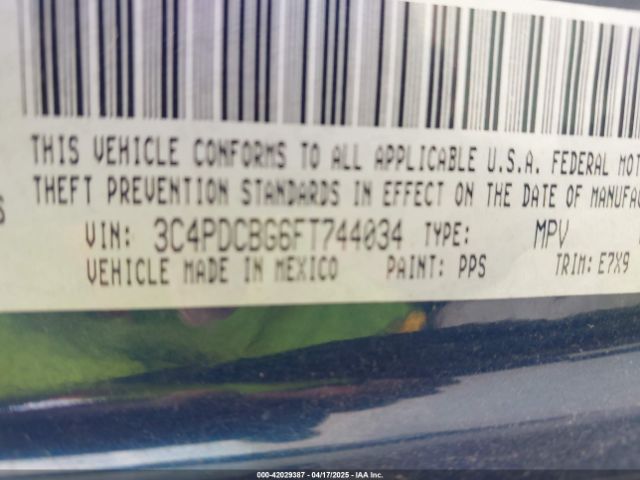3C4PDCBG6FT744034 Dodge Journey Sxt