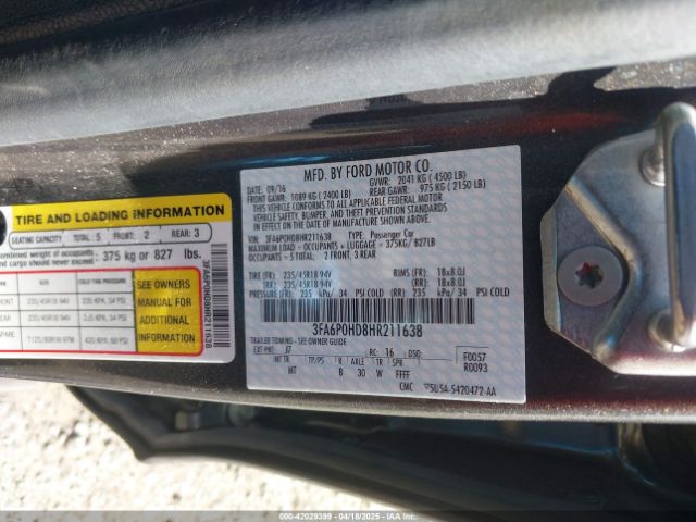 3FA6P0HD8HR211638 Ford FUSION SE