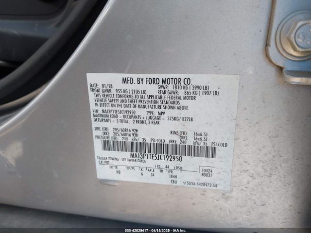 MAJ3P1TE5JC192950 Ford Ecosport Se