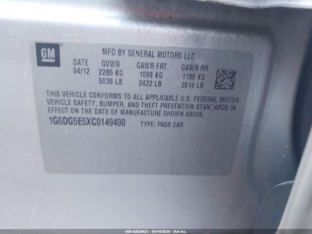 2012 CADILLAC CTS 1G6DG5E5XC0149490 Photo 8