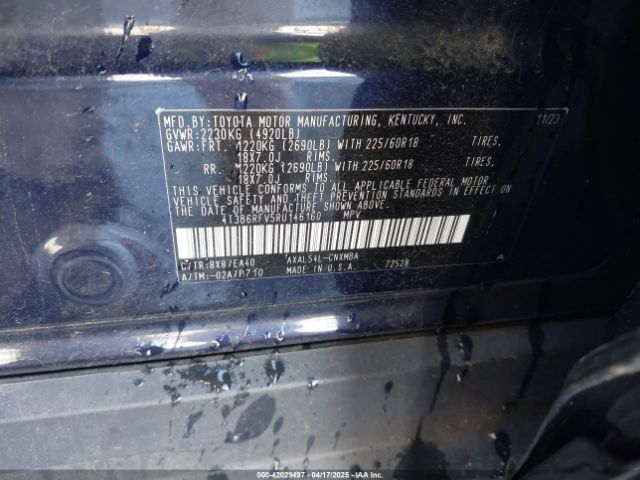 4T3B6RFV5RU146160 Toyota Rav4 Hybrid Xle Premium