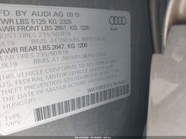 WA1DECF31L1015427 Audi Q3 Premium 45 Tfsi S Line Quattro Tiptronic