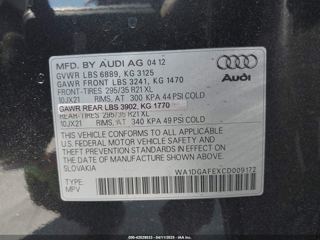 2012 AUDI Q7 WA1DGAFEXCD009172 Photo 8
