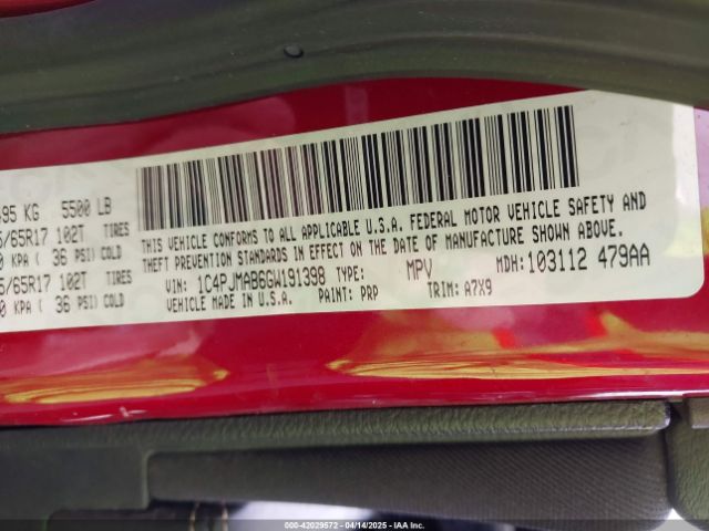 2016 JEEP CHEROKEE 1C4PJMAB6GW191398 Photo 8