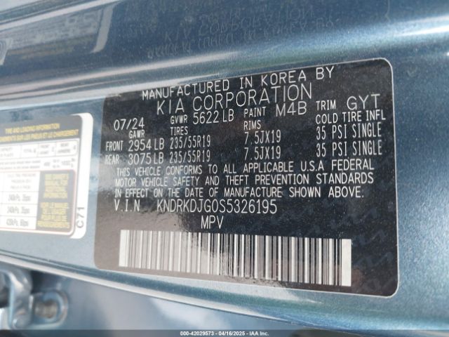 KNDRKDJG0S5326195 KIA Sorento Hybrid Sx Prestige