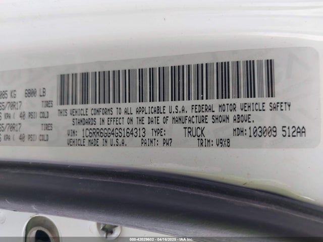 1C6RR6GG4GS164313 RAM 1500 Slt