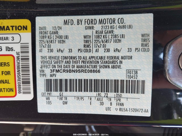 3FMCR9BN9SRE08866 Ford Bronco Sport Big Bend