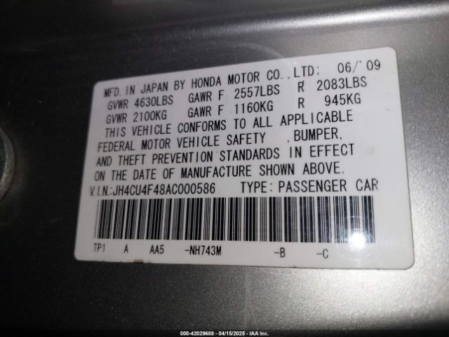 2010 ACURA TSX JH4CU4F48AC000586 Photo 8
