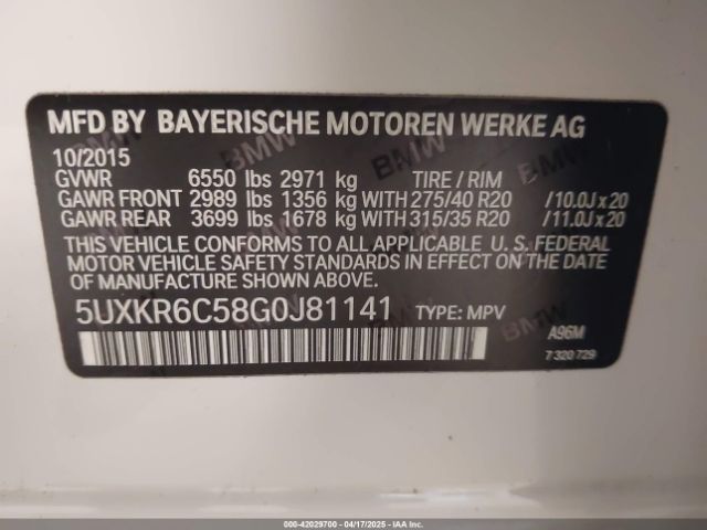 5UXKR6C58G0J81141 BMW X5 Xdrive50i