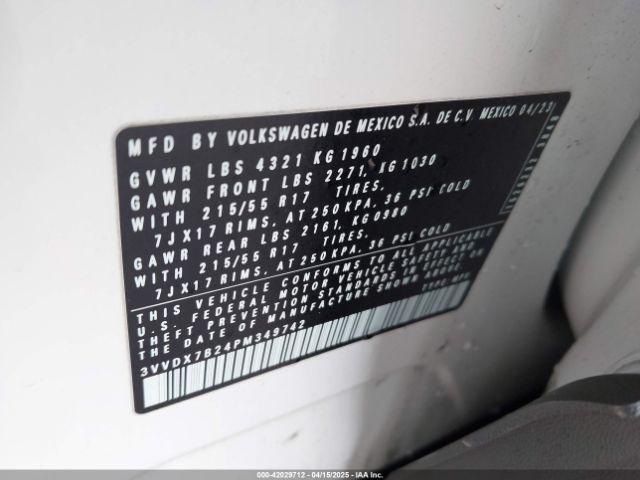 3VVDX7B24PM349742 Volkswagen Taos 1.5t S