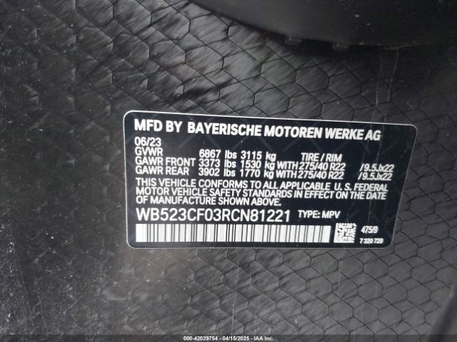 WB523CF03RCN81221 BMW Ix Xdrive50