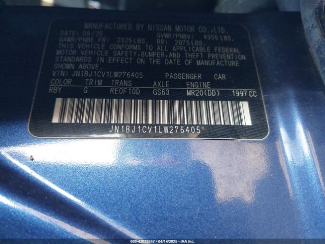 JN1BJ1CV1LW276405 Nissan Rogue Sport S Fwd Xtronic Cvt