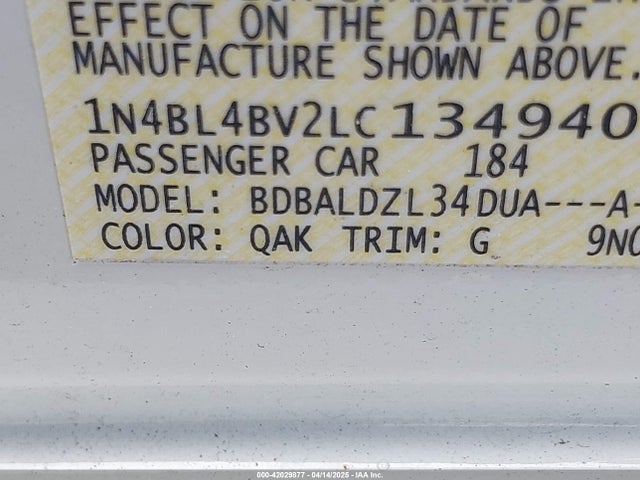 Nissan 2020 2020 1N4BL4BV2LC134940 Image 9