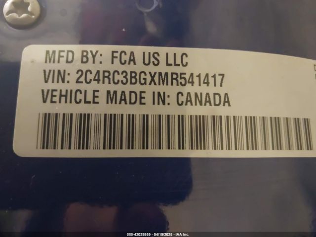 2021 CHRYSLER PACIFICA 2C4RC3BGXMR541417 Photo 8