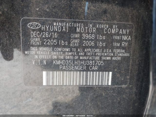 KMHD35LH1HU381705 Hyundai 2017