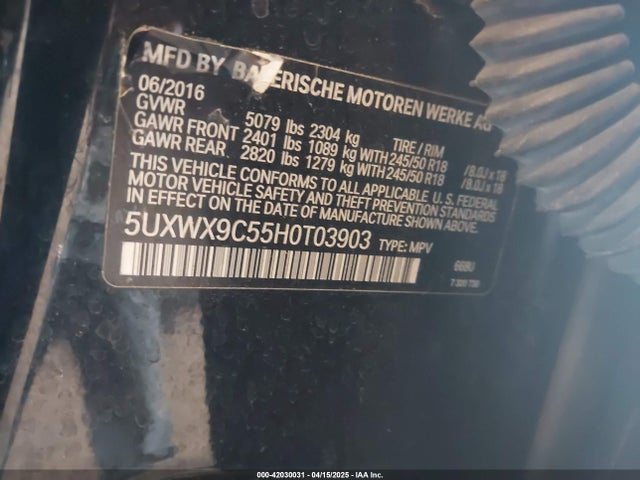 5UXWX9C55H0T03903 BMW X3 Xdrive28i