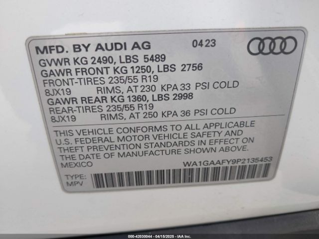 2023 AUDI Q5 WA1GAAFY9P2135453 Photo 8