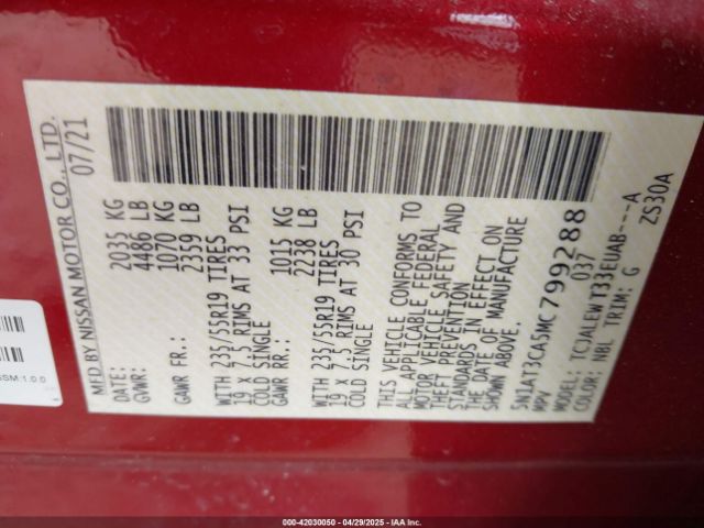 2021 NISSAN ROGUE 5N1AT3CA5MC799288 Photo 8