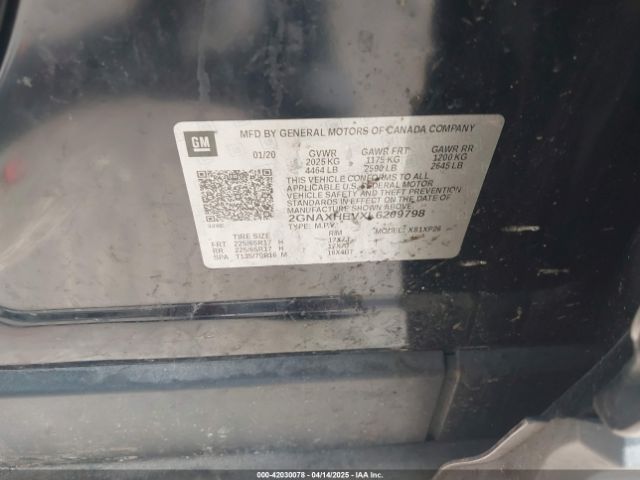 2GNAXHEVXL6209798 Chevrolet Equinox Fwd Ls
