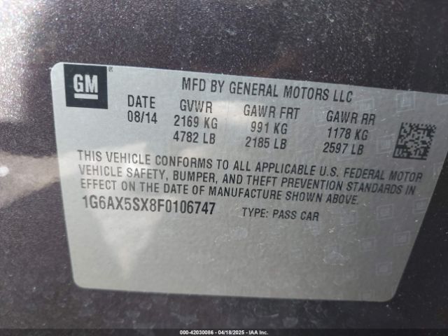 1G6AX5SX8F0106747 Cadillac CTS LUXURY