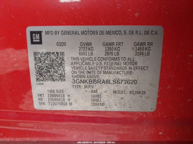 3GNKBBRA8LS673620 Chevrolet lcv