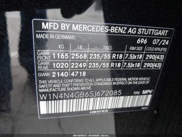 W1N4N4GB6SJ672085 Mercedes-Benz GLA 250
